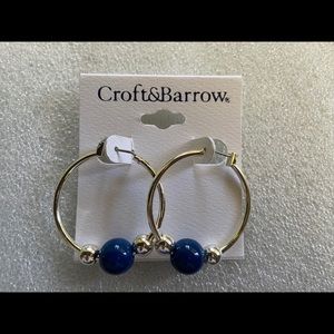 Blue Croft & Barrow hoop earrings